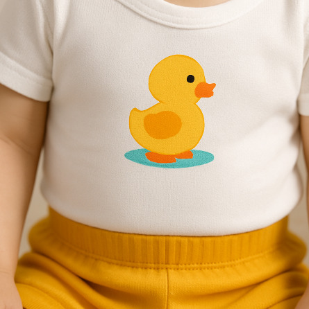 Conjunto Unissex Manga Curta - Patinho Amarelo